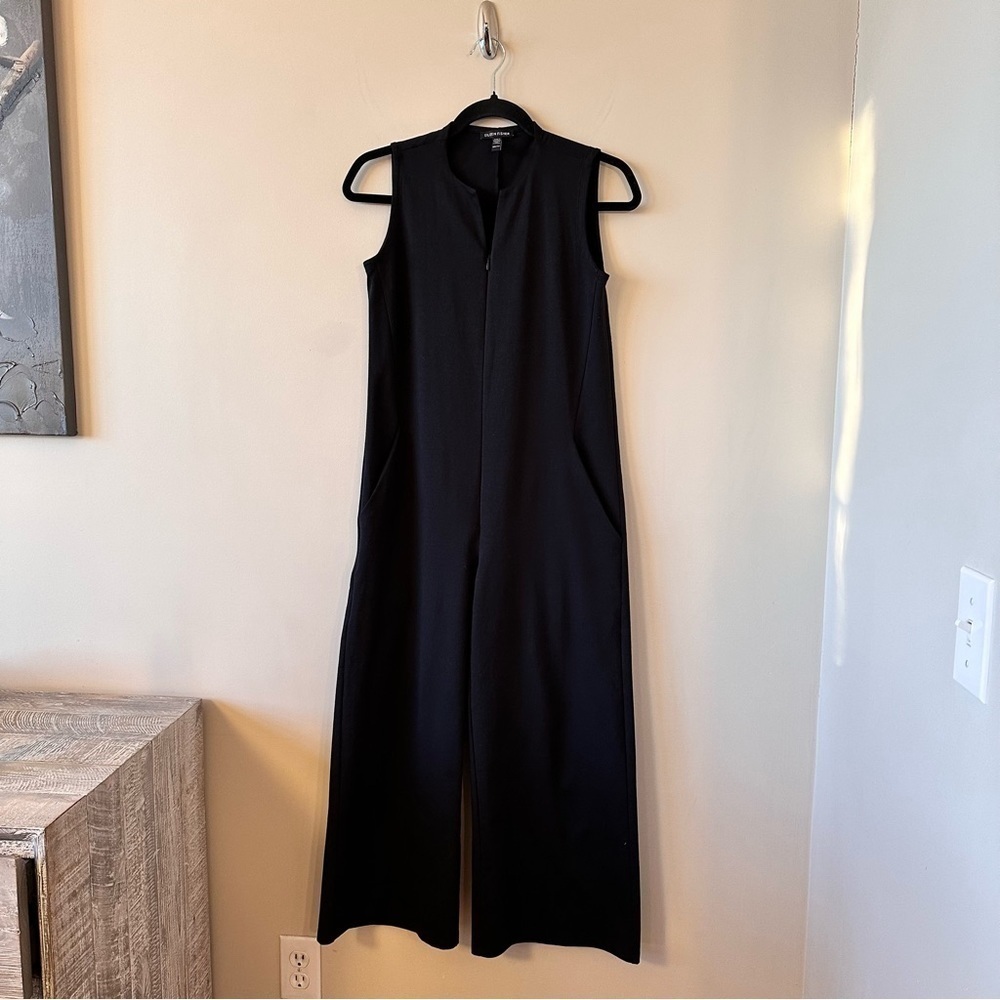 Eileen Fisher-Organic Cotton Ponte Lantern Jumpsuit (Size:XS) - Picture 4 of 10